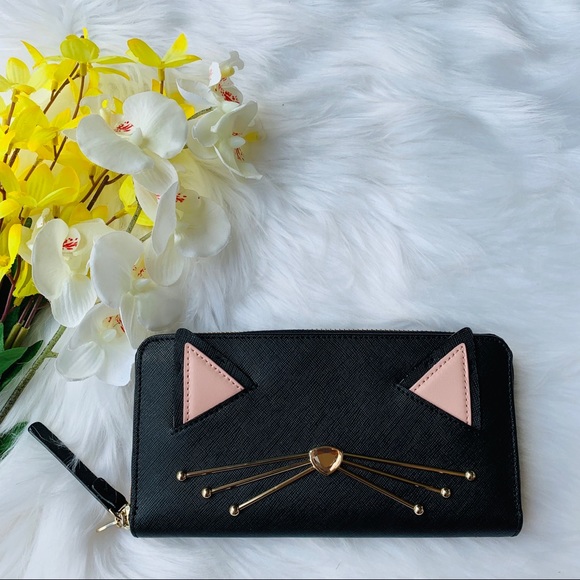 KATE SPADE NEDA JAZZ THINGS UP CAT WALLET BLACK - Picture 3 of 8
